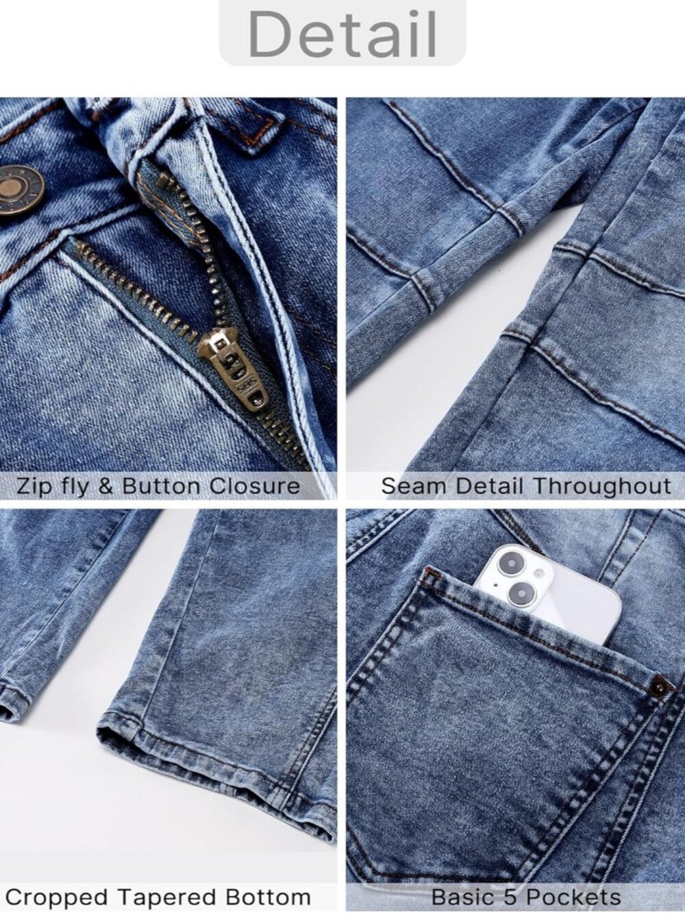 Barrel Jeans for Women Trendy High Waisted Wide Leg Baggy Cropped Relax Fit Stre - Picture 6 of 6